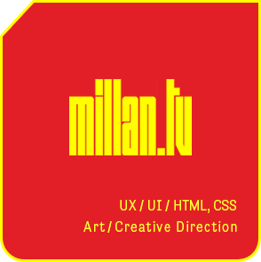 millan.tv website home page portfolio menu tile in yellow.
